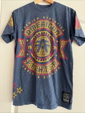 American Fighter Navy Tee with Red & Yellow Graphic